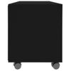 Mueble De Tv Con Ruedas Madera Contrachapada Negro 90x35x35 Cm