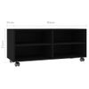 Mueble De Tv Con Ruedas Madera Contrachapada Negro 90x35x35 Cm