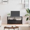 Mueble De Tv Hierro Y Madera Contrachapada Negro 90x33x45 Cm