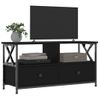 Mueble De Tv Hierro Y Madera Contrachapada Negro 90x33x45 Cm