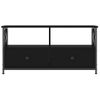 Mueble De Tv Hierro Y Madera Contrachapada Negro 90x33x45 Cm