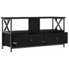 Mueble De Tv Hierro Y Madera Contrachapada Negro 90x33x45 Cm