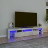 Mueble De Tv Con Luces Led Gris Hormigón 200x36,5x40 Cm