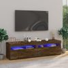 Mueble De Tv Con Luces Led 2 Unidades Roble Ahumado 75x35x40 Cm