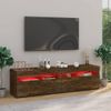 Mueble De Tv Con Luces Led 2 Unidades Roble Ahumado 75x35x40 Cm