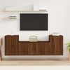 Set De Muebles Para Tv 3 Piezas Madera Contrachapada Roble Marrón