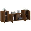 Set De Muebles Para Tv 3 Piezas Madera Contrachapada Roble Marrón