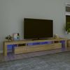 Mueble De Tv Con Luces Led Roble Sonoma 260x36,5x40 Cm