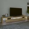 Mueble De Tv Con Luces Led Roble Sonoma 260x36,5x40 Cm