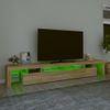 Mueble De Tv Con Luces Led Roble Sonoma 260x36,5x40 Cm