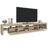 Mueble De Tv Con Luces Led Roble Sonoma 260x36,5x40 Cm