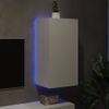 Mueble De Tv De Pared Con Luces Led Blanco 40,5x35x80 Cm