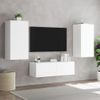 Mueble De Tv De Pared Con Luces Led Blanco 40,5x35x80 Cm