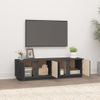 Mueble De Tv Madera Maciza De Pino Gris 140x40x40 Cm