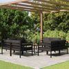 Set Muebles De Jardín 9 Piezas Y Cojines Aluminio Gris Antracita