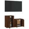 Set De Muebles Para Tv 2 Piezas Madera Contrachapada Roble Marrón