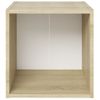 Mueble Tv Madera Contrachapada Blanco Y Roble Sonoma 37x35x37cm