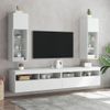 Mueble Para Tv Con Luces Led Blanco 30,5x30x90 Cm