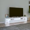 Mueble De Tv Con Luces Led Blanco 200x36,5x40 Cm