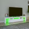 Mueble De Tv Con Luces Led Blanco 200x36,5x40 Cm