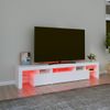 Mueble De Tv Con Luces Led Blanco 200x36,5x40 Cm
