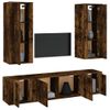 Set De Muebles De Tv 5 Piezas Madera Contrachapada Roble Ahumado