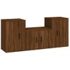 Set De Muebles Para Tv 3 Piezas Madera Contrachapada Roble Marrón