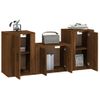 Set De Muebles Para Tv 3 Piezas Madera Contrachapada Roble Marrón