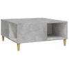 Mesa De Centro Madera Contrachapada Gris Hormigón 80x80x36,5 Cm