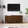 Mueble Tv Con Puertas Contrachapada Marrón Roble 102x35x45 Cm