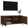 Mueble Tv Con Puertas Contrachapada Marrón Roble 102x35x45 Cm