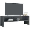 Mueble De Tv Madera Contrachapada Gris Brillante 120x40x40 Cm