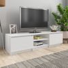 Mueble Tv Madera Contrachapada Blanco Brillante 140x40x35,5cm