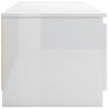 Mueble Tv Madera Contrachapada Blanco Brillante 140x40x35,5cm