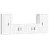 Set De Muebles Para Tv 4 Piezas Madera Contrachapada Blanco