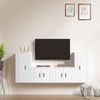 Set De Muebles Para Tv 4 Piezas Madera Contrachapada Blanco