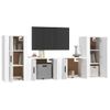 Set De Muebles Para Tv 4 Piezas Madera Contrachapada Blanco