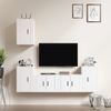 Set De Muebles Para Tv 5 Piezas Madera Contrachapada Blanco