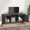 Mueble Para Tv De Madera Maciza De Pino Gris 110,5x35x44 Cm