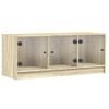 Mueble De Tv Con Puertas De Vidrio Roble Sonoma 102x37x42 Cm