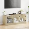 Mueble De Tv Con Puertas De Vidrio Roble Sonoma 102x37x42 Cm