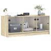 Mueble De Tv Con Puertas De Vidrio Roble Sonoma 102x37x42 Cm