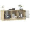 Mueble De Tv Con Puertas De Vidrio Roble Sonoma 102x37x42 Cm