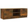 Mueble De Tv Madera Contrachapada Roble Ahumado 102x35x36,5 Cm