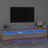 Mueble De Tv Con Luces Led Roble Sonoma 210x35x40 Cm