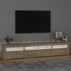 Mueble De Tv Con Luces Led Roble Sonoma 210x35x40 Cm