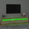 Mueble De Tv Con Luces Led Roble Sonoma 210x35x40 Cm