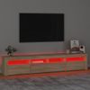 Mueble De Tv Con Luces Led Roble Sonoma 210x35x40 Cm
