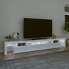 Mueble De Tv Con Luces Led Blanco Brillante 260x36,5x40 Cm
