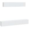 Set De Muebles Para Tv 4 Piezas Madera Contrachapada Blanco